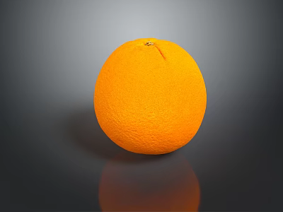 Fresh Orange with Bright Orange Color and Smooth Skin on Dark Background Showing Clear Reflection 3d model
