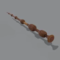Ornate Wooden Carved Long Handle Household Item With Ergonomic Grip Design
