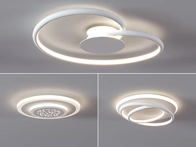 Modern Circular LED Ceiling Light With Sleek Design And Different Styles 3d model
