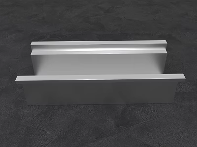 Three Silver Metal Strips Stacked On Dark Textured Background Surface 3d model