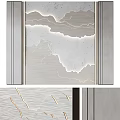 Elegant Modern Background Wall Design With Textured Gray White Surface And Metal Lines