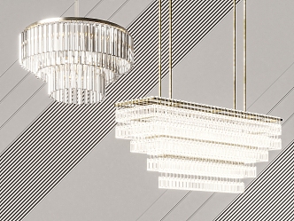 Modern crystal chandelier 3d model