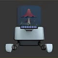 Modern Robotic Probe With Solar Panels Digital Display White Structure And Mechanical Legs