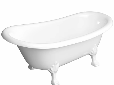 Elegant Vintage White Freestanding Bathtub With Classic Claw Feet 3d model