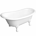 Elegant Vintage White Freestanding Bathtub With Classic Claw Feet