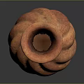 Artisan Red Terracotta Vase Sculpture With Intricate Spiral Carving And Smooth Finish