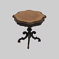 Vintage Ornate Wooden Side Table With Gold Decorative Top And Carved Legs