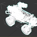 Rugged Off Road Vehicle With Multiple Cannons Large Tires And Metal Frame