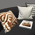 Modern Home Decor Throw Pillows With Brown White Beige Black Geometric Textured Checkered Patterns