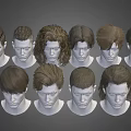 Men's Diverse Hairstyle Designs Featuring Different Haircuts And Styles On Male Head Models