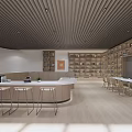 Modern Book Bar Ladder Reading 3d model