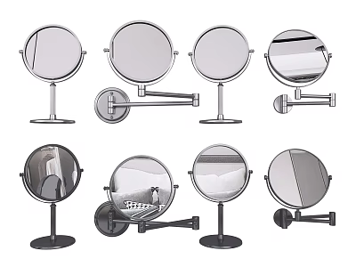 Stylish Tabletop Mirrors With Adjustable Stands And Round Surfaces For Home Decor 3d model