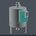 Cylindrical Industrial Equipment With White Green Body Control Panel And Top Unit