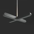 Modern Geometric Chandelier Design With LED Light Strips And Sleek Metal Frame
