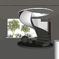 modern revolving staircase 3d model