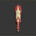 Detailed Horse Muscle Anatomy Model With Red Muscle Structure And White Skeleton