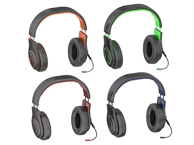 Stylish Over ear Headphones With Multiple Colors And Modern Design For Digital Audio 3d model