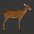 Low Poly Orange Deer 3D Model With Geometric Design And Smooth Surface 3d model