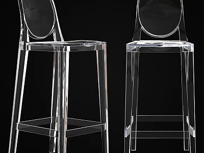 Modern Transparent Acrylic Bar Stools With Sleek Design For Interior Decor 3d model
