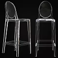Modern Transparent Acrylic Bar Stools With Sleek Design For Interior Decor 3d model