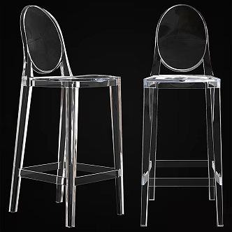 Modern Bar Chair Acrylic Bar Chair Transparent Bar Chair High Chair 3d model