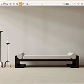 Simple Bench Porch Stool Decorative Stool Candlestick 3d model