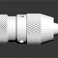 Silver Metal Household Tool With Textured Grip And Cylindrical Design