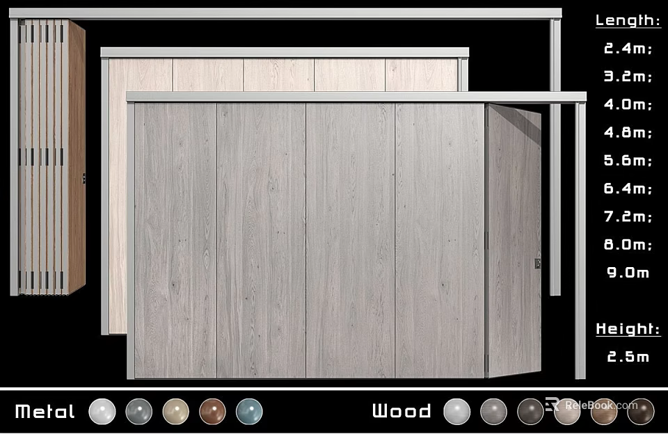 Modern Wooden Folding Door Design For Home Interior With Multiple Colors 3d model 