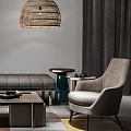 Modern Sofa Coffee Table Combination Sofa Coffee Table Combination Decorative Painting 3d model