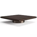 Modern Square Coffee Table With Dark Brown Wooden Surface And Metal Support Base 3d model