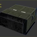 Green Industrial Device With Ventilated Grilles And Labeled Panels On Dark Surface