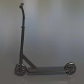 Black Two Wheeled Scooter With Handlebar And Flat Deck Design 3d model