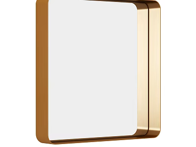 Modern Gold Framed Mirror With Sleek Edge And Minimalist Design Style 3d model