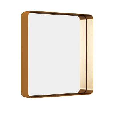 Modern Gold Framed Mirror With Sleek Edge And Minimalist Design Style 3d model