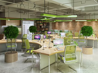 Public office area 3d model
