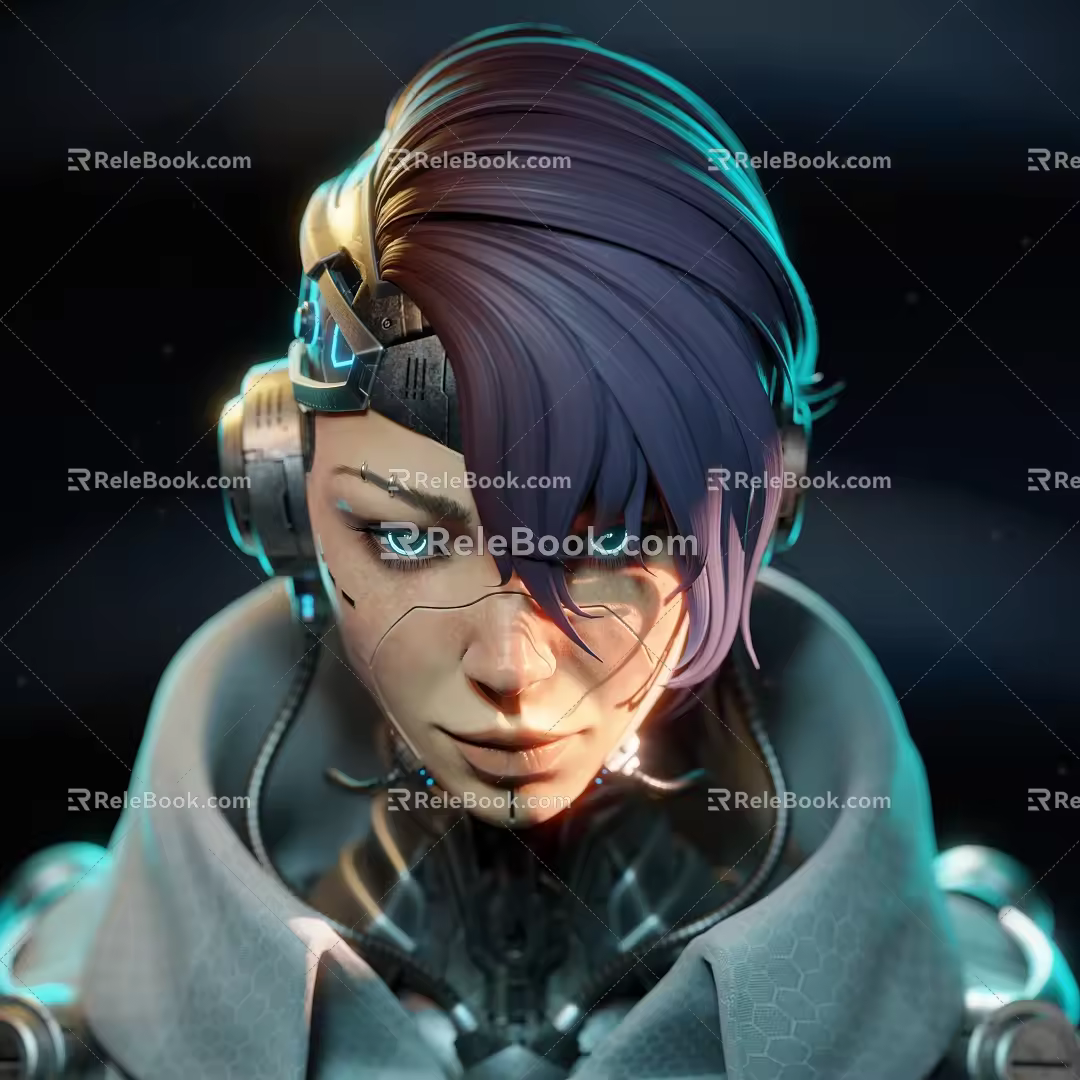 Modern Cyberpunk Style Girl Cyberpunk Machine Character Movie Science Fiction Animation Character Virtual Character Science Fiction Character Girl 3d model