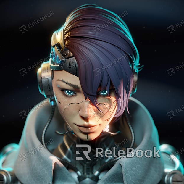 Modern Cyberpunk Style Girl Cyberpunk Machine Character Movie Science Fiction Animation Character Virtual Character Science Fiction Character Girl model