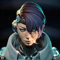 Modern Cyberpunk Style Girl Cyberpunk Machine Character Movie Science Fiction Animation Character Virtual Character Science Fiction Character Girl 3d model