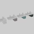 Modern Wall Mounted Washbasin With Faucet Toiletries Storage Cabinet And 4 Color Options
