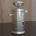 Stainless Steel Kitchen Grinder With Funnel Top Control Panel And Dark Countertop 3d model