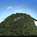 Aerial Planning of Forest Surrounded Complex With Green Roof and Pools