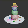 Snowman Character With Black Hat And Carrot Nose Standing On Snowy Ground