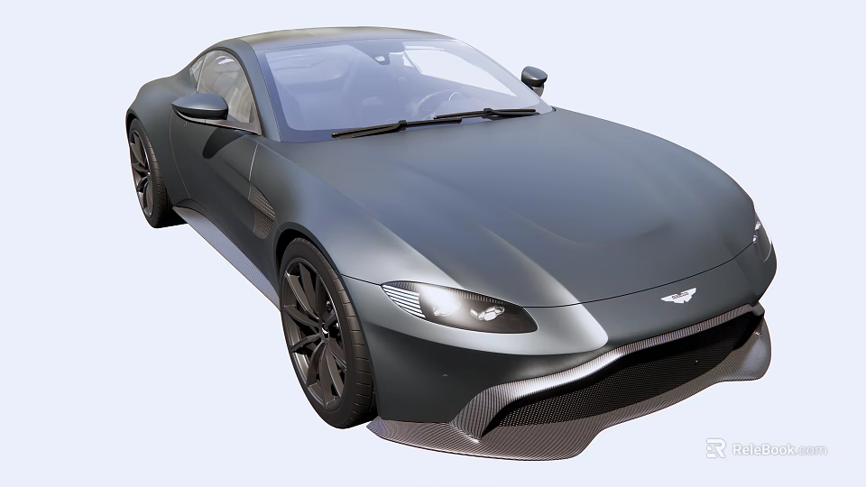 Sleek Black Sports Car With Streamlined Design Alloy Wheels Front Grille And Headlights 3d model 