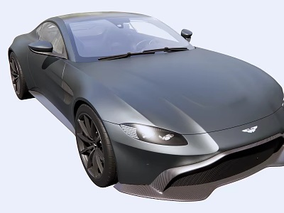 Sleek Black Sports Car With Streamlined Design Alloy Wheels Front Grille And Headlights 3d model