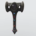Hammer Shaped Ornament Decor Set With Colorful Gemstones And Metal Craft