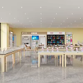Modern Digital Store Interior With Display Counters Mobile Phones And Electronics Displays 3d model