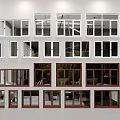 Modern Casement Windows in White and Brown for Building Exterior with Clear Views