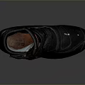 Black Leather Outdoor Boots With Adjustable Straps Buckles And Non Slip Sole Design