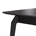 Modern Black Dining Table with Wooden Tabletop and Sleek Thin Legs in Minimalist Design