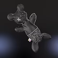Black Bear Shaped Bag With X Eyes Patterned Shorts And Colorful Tag